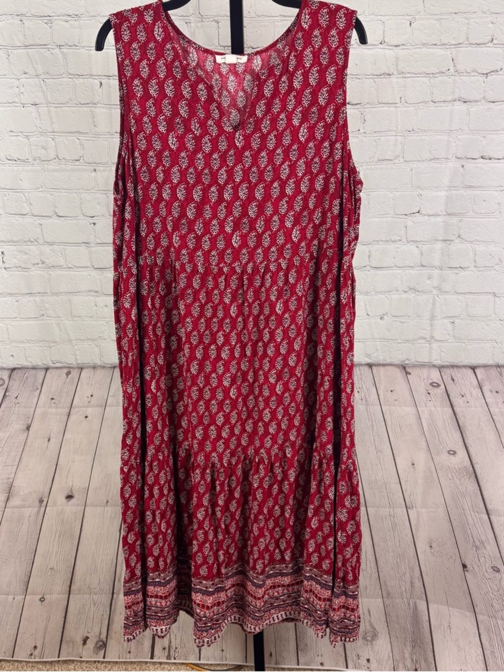 Beachlunchlounge Red Paisley Sleeveless Maxi Sundress Size XL